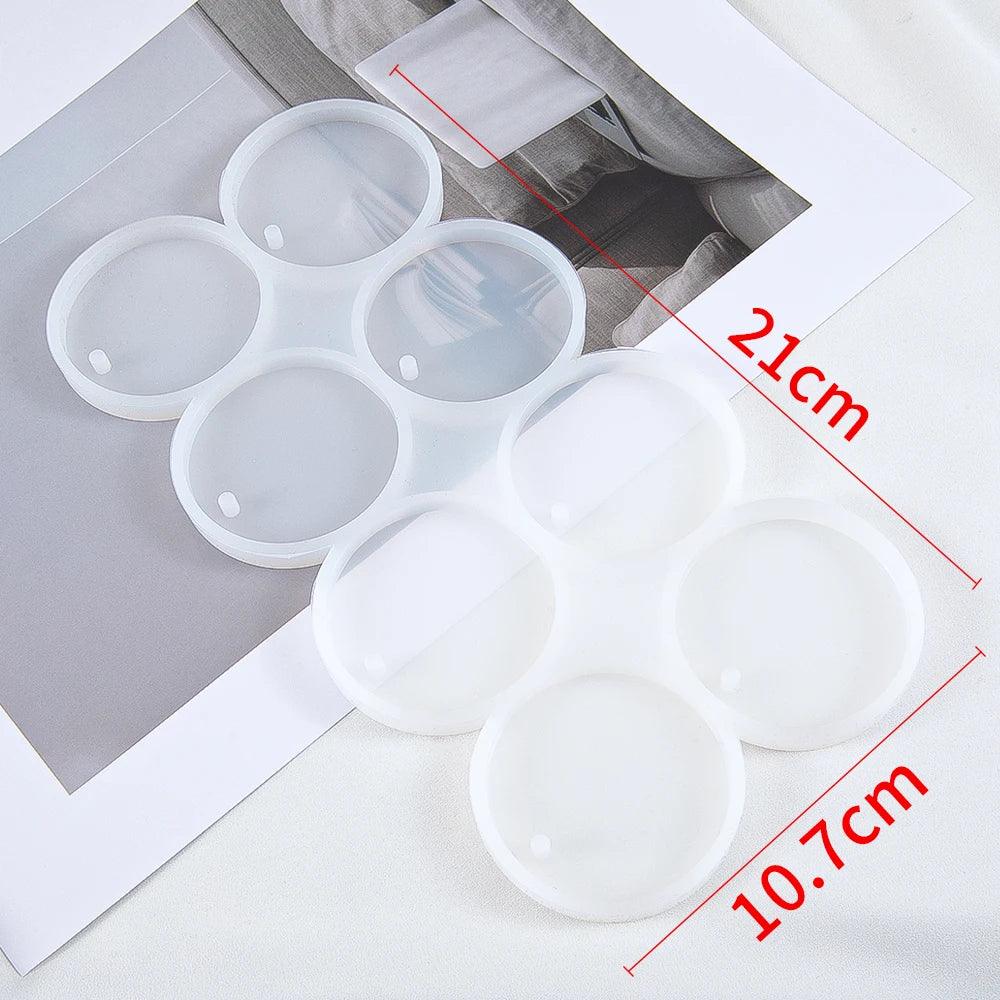 1PC Round Oval Silicone Mould DIY Epoxy Resin Mold for Jewelry Making Pendant Earrings Key Chain Accessories
