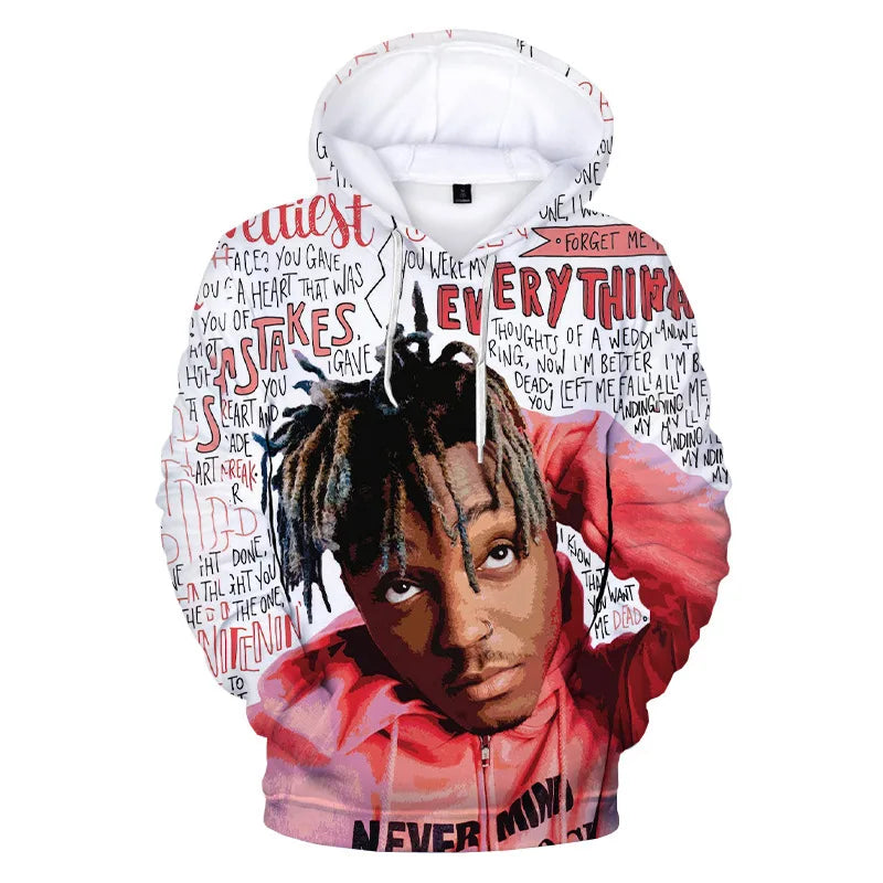 Juice WRLD Hoodies Men Women Hooded Sweatshirts Fashion Hip Hop Casual Pullovers Autumn Boys Girls Black Streetwear Juicewrld