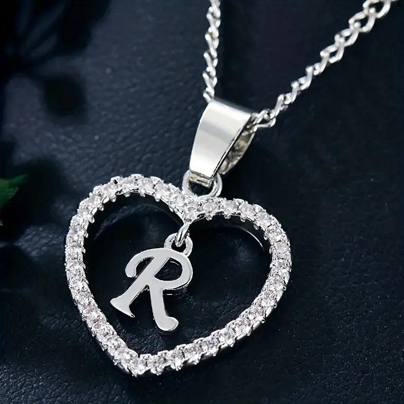 Bohemian Style Heart-shaped Letter Pendant Necklace, Wedding Party Gift For Men And Women,Delicate Gift for Men And Women