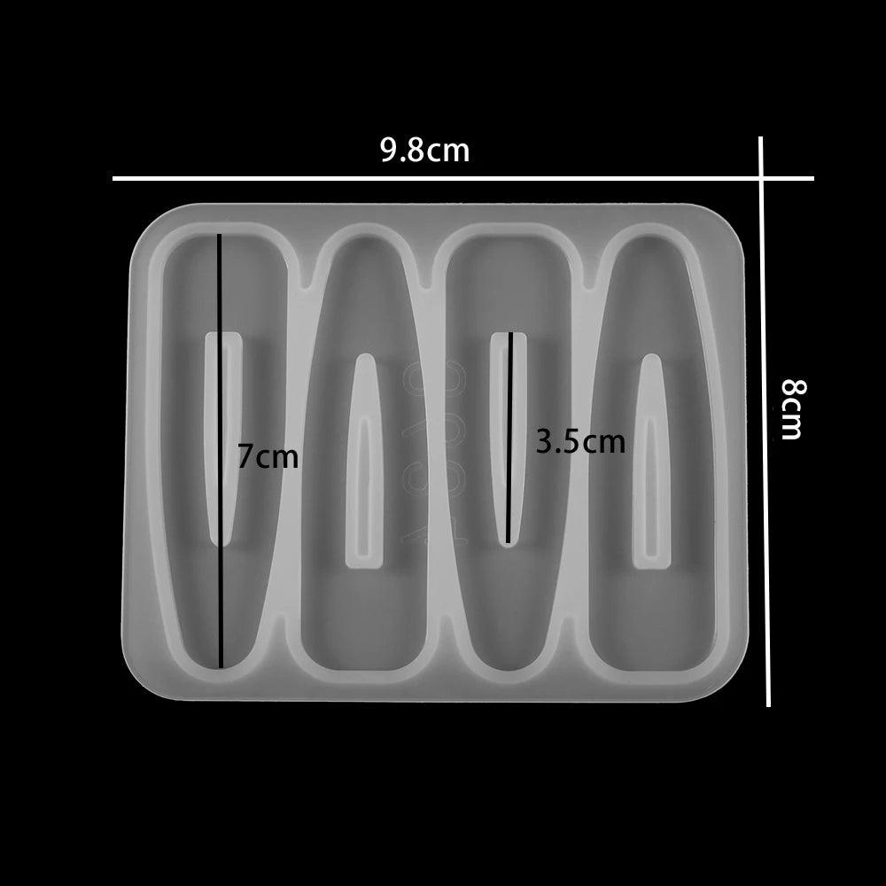 Barrettes Silicone Molds Metal Geometric Hair Clips Epoxy Resin Mold For DIY Resin Hairpin Crafts Jewelry Making Accessorires
