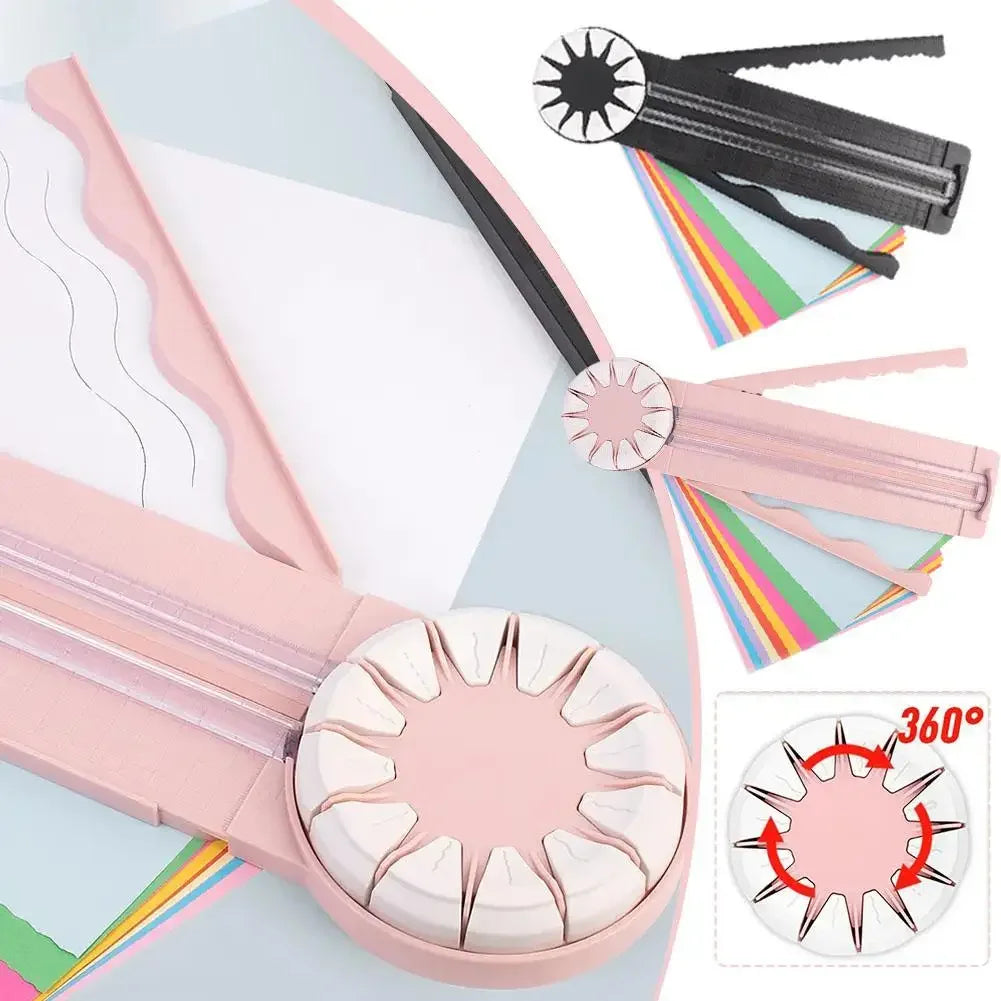 New 12 In 1 Paper Cutter 360 Degree Rotary Hand-Cutting Paper Trimmer Multi-Functional Handheld Craft Paper Cutting Tool 2024