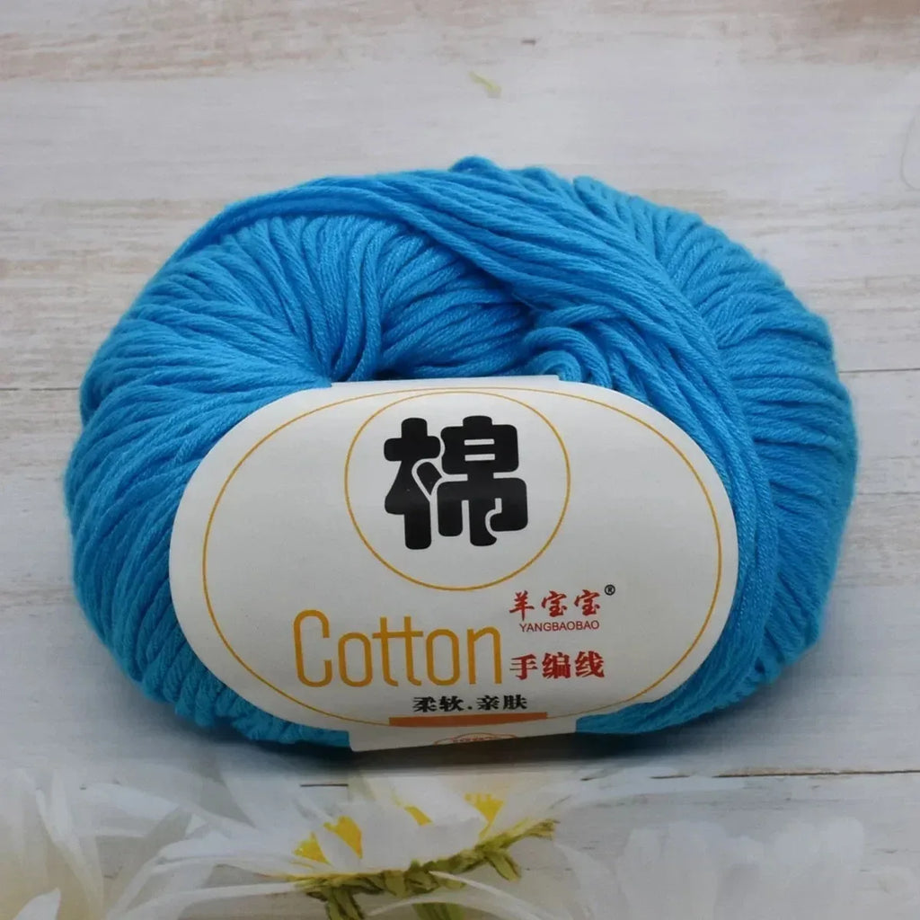 100 Percent Cotton Soft Combed Hand Knitting Crochet Yarn Natural Pure Color Thread 50g 125m