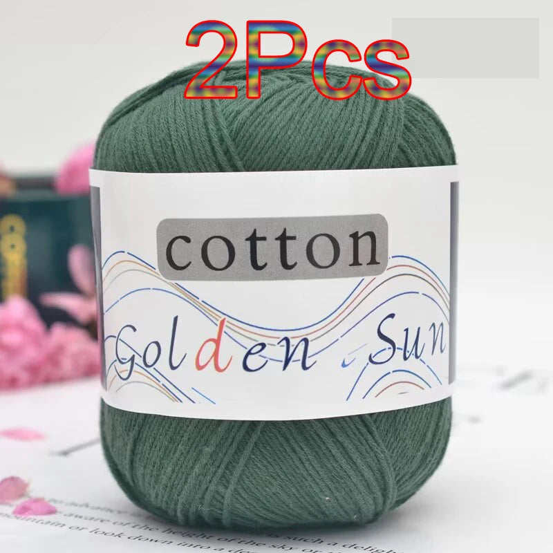 100% Cotton Yarn for Hand Knitting Soft Crochet Yarn Pack of 2 for Sweaters Blankets Hats Amigurumi Dolls and Bags