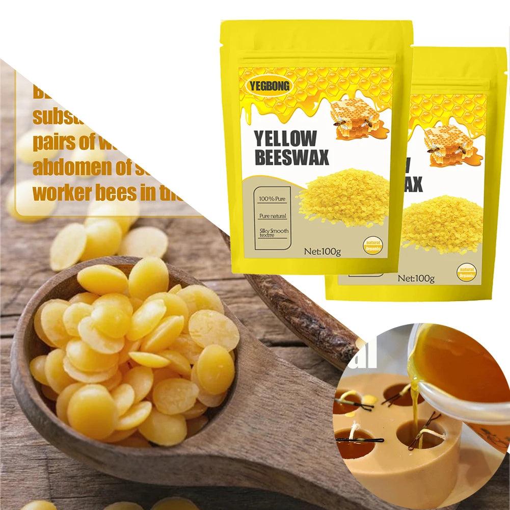 Pure Natural Beeswax Beads for Candle Lipstick Soap Making Odorless Bee Wax No Added DIY Material Furniture Care Polished - Winord