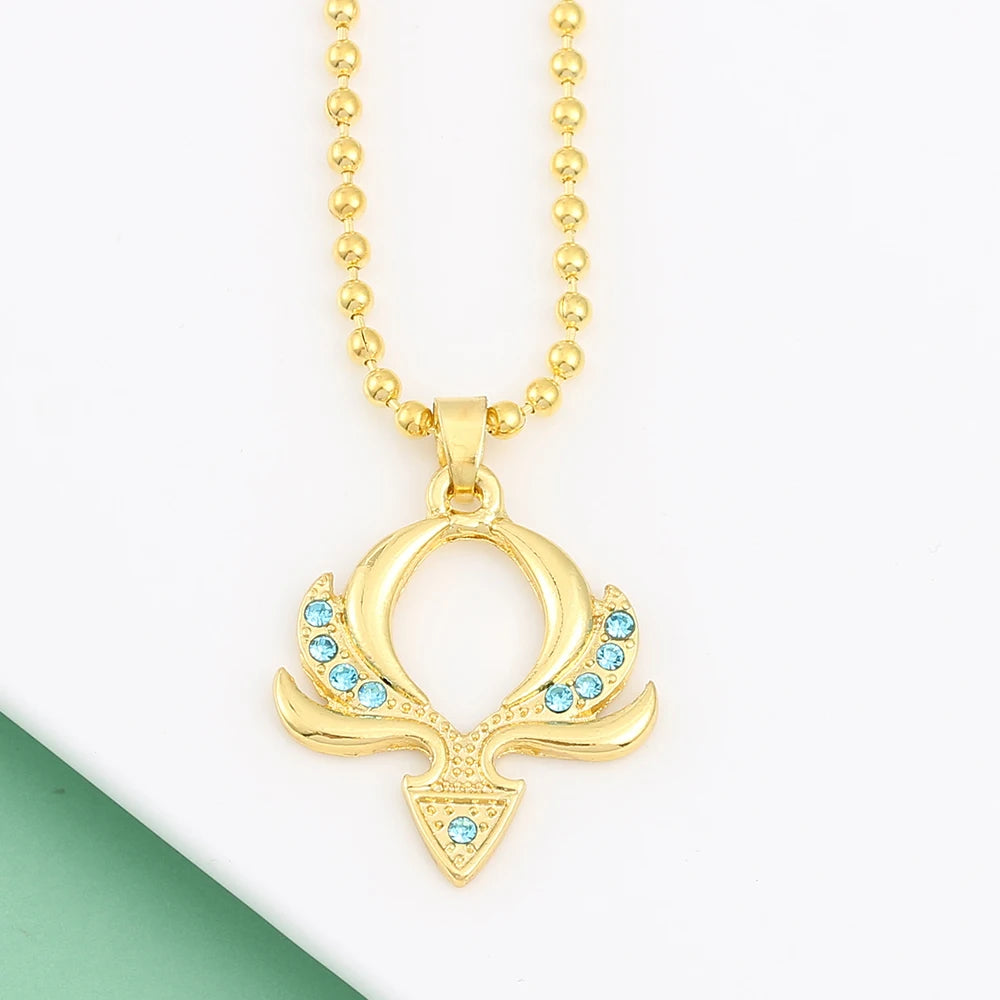 Funny Impact Gadget Necklace Accessories Pyro Hydro Anemo Eye of God Element Symbol Game Gift For Friends Fan Jewelry