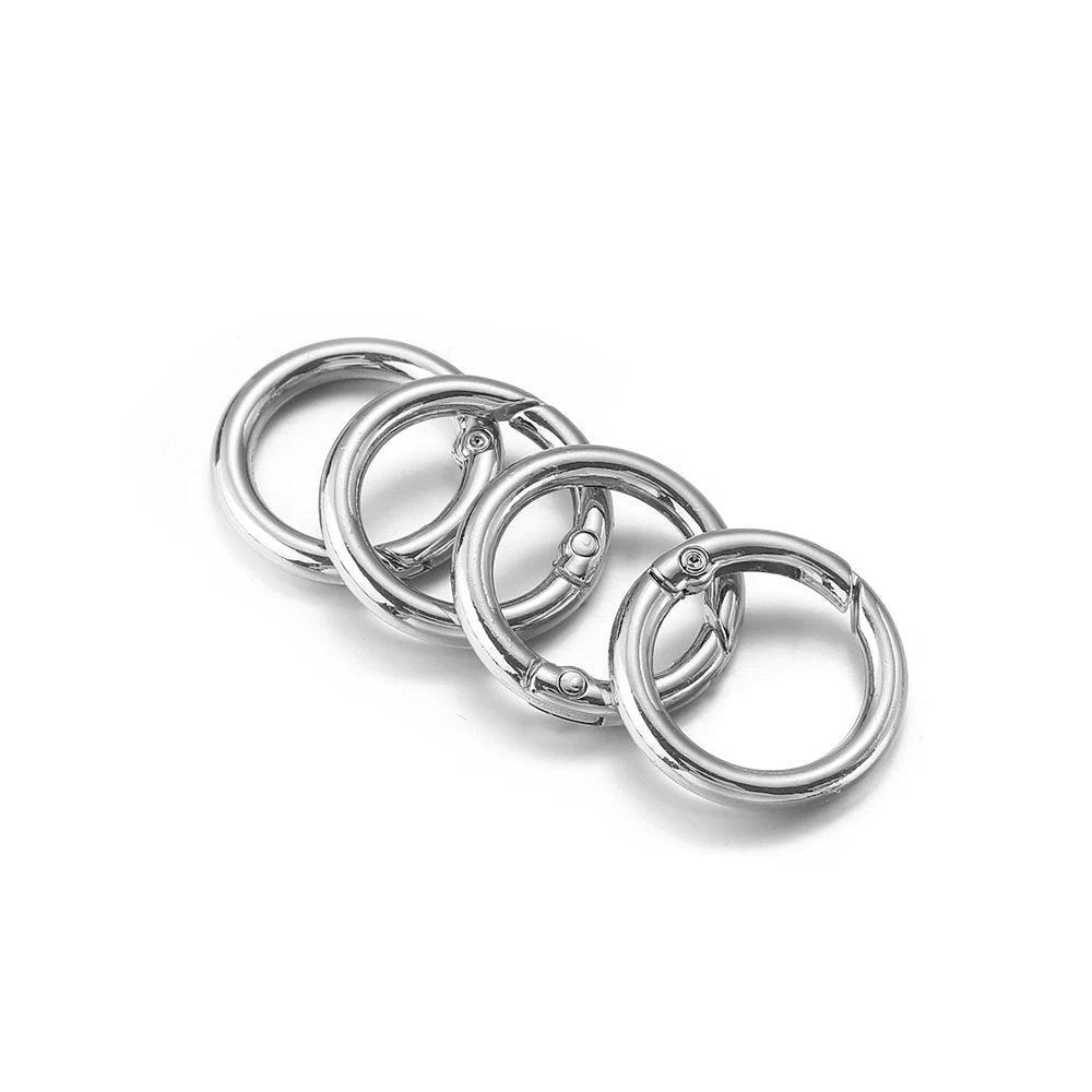 5/10pcs Metal O Ring Spring Clasps Openable Round Keyring Bag Hook Dog Chain Connector Buckles for DIY Keychain Making Accessory