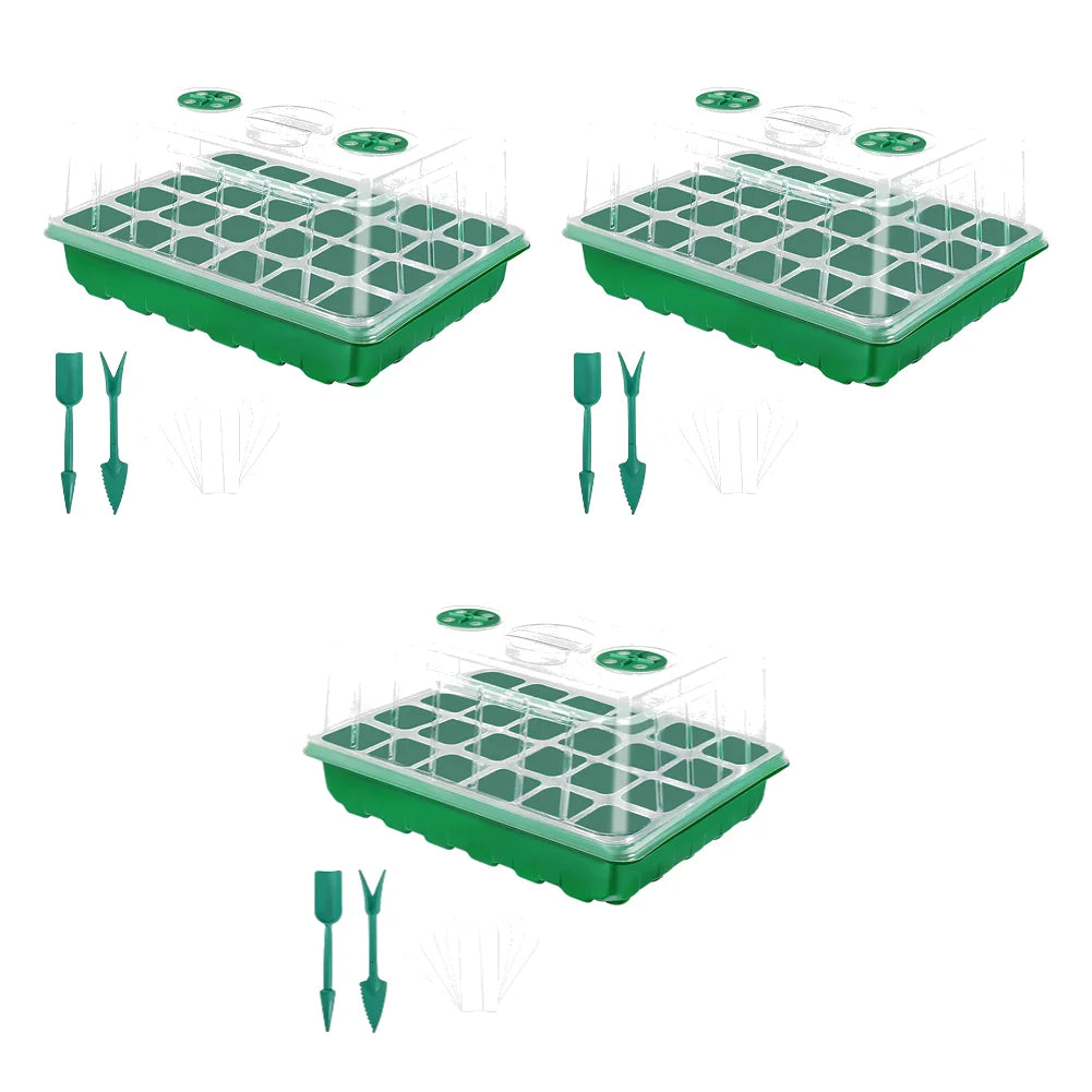24/48 Holes Seed Starter Trays Vegetable Seedling Pots Seedling Tray with Humidity Dome Seed Germination Plant Pots Grow Box