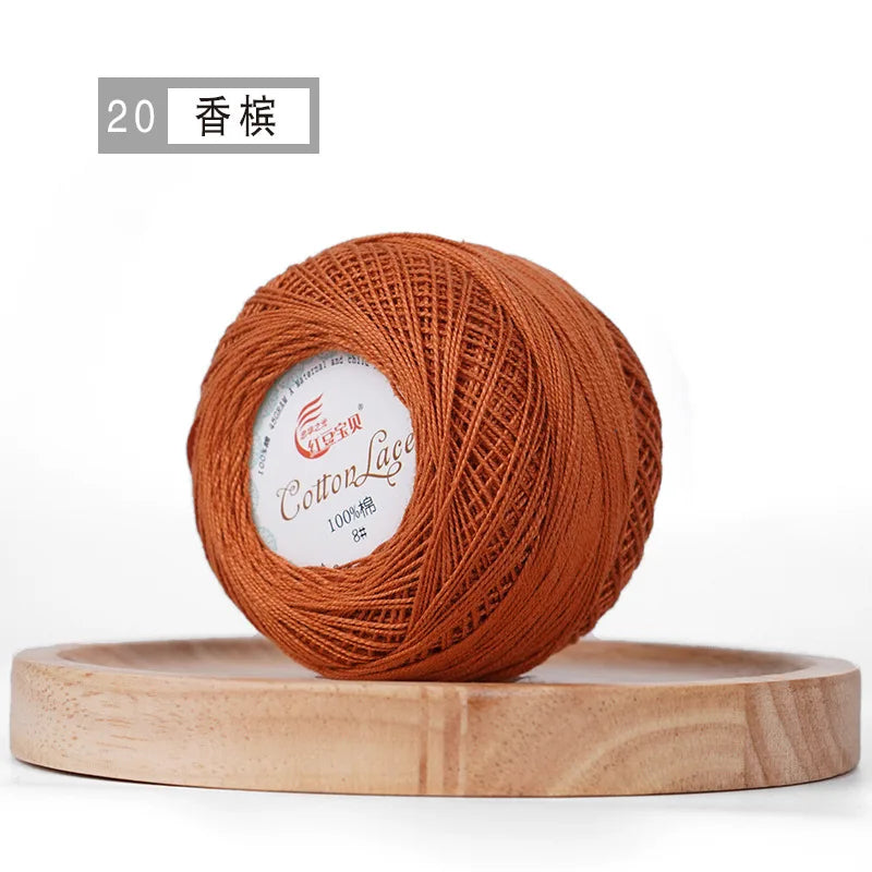 100% Cotton Mercerized Crochet Yarn 45g for Knitting and Embroidery Projects
