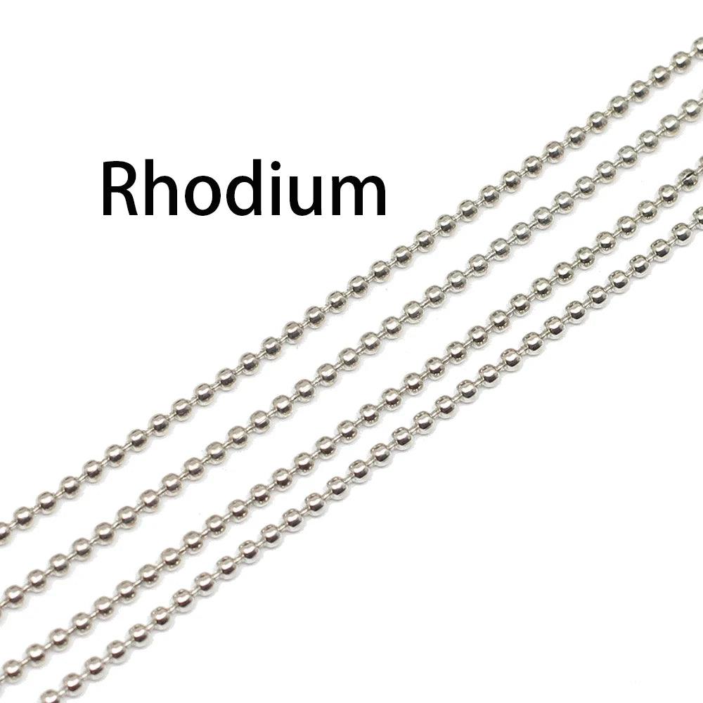 5m/lot 1.2 1.5 2.0 mm Metal Ball Bead Chains Findings Bulk Kettingen Necklace Chain For Jewelry Making Supplies DIY Accessories