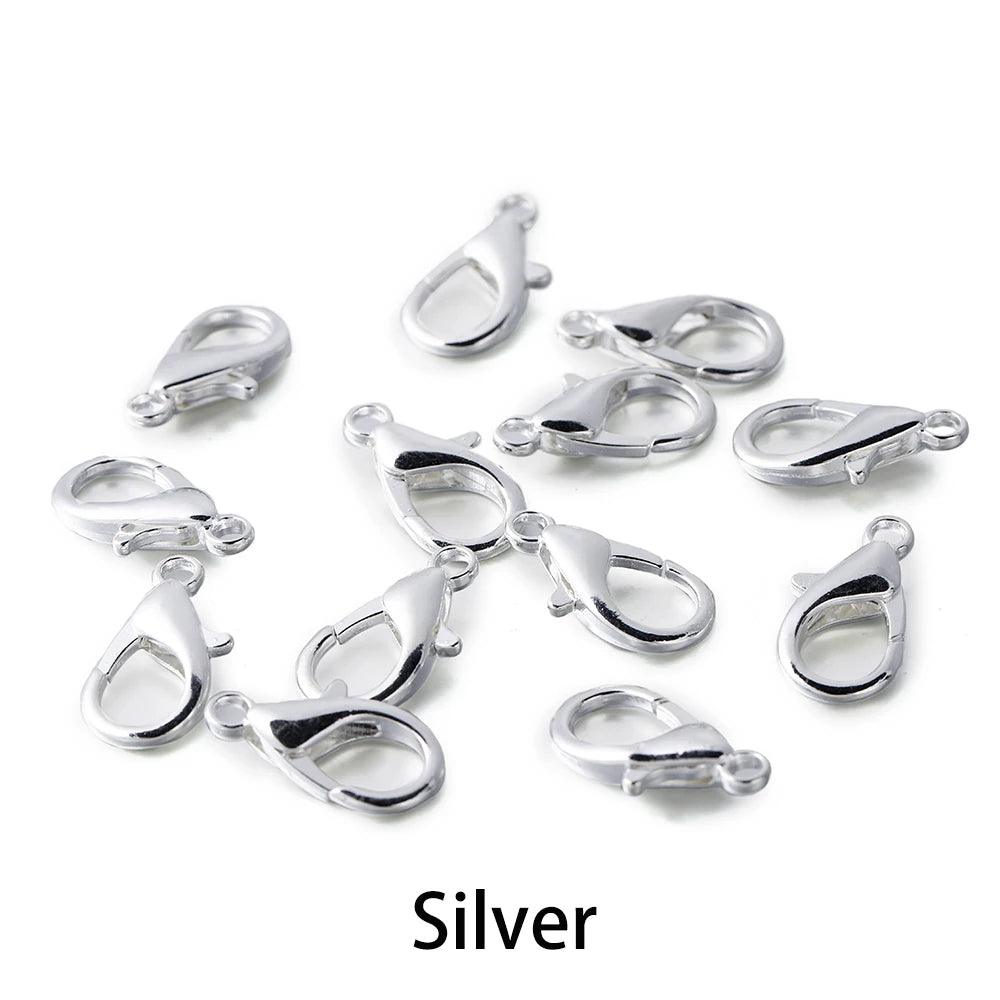 100pcs/lot Metal Lobster Clasps for Bracelets Necklaces Hooks Chain Closure Accessories for  DIY Jewelry Making Findings