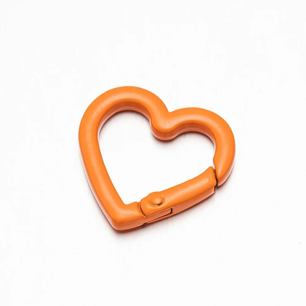 5pcs Heart Carabiner Trigger Snap Clip Spring Keyrings Buckle Hooks for Key Ring Keychains Bag Purse Handbag Craft Making Supply