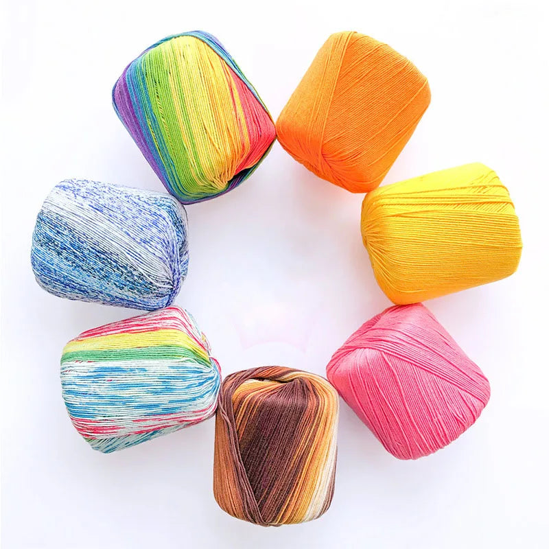 (1pc)Hand Woven Crochet Cotton Yarn Dyed Wool Yarn Hand Knitted Cotton Yarn Ball