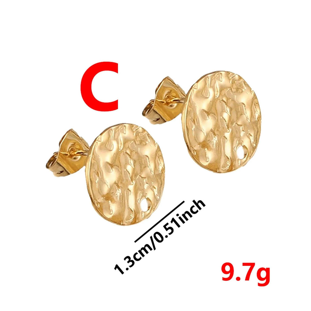 10 Pcs Stainless Steel Deep Embossed Soldering Pins DIY Earrings Jewelry Making Supplies Fine Classical Literature Seasons