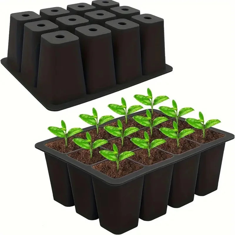 Reusable Seed Starting tray Germination Plant Nursery Seeding Starter Growing Trays Silicone Seed Starting Trays  with 12 Cells