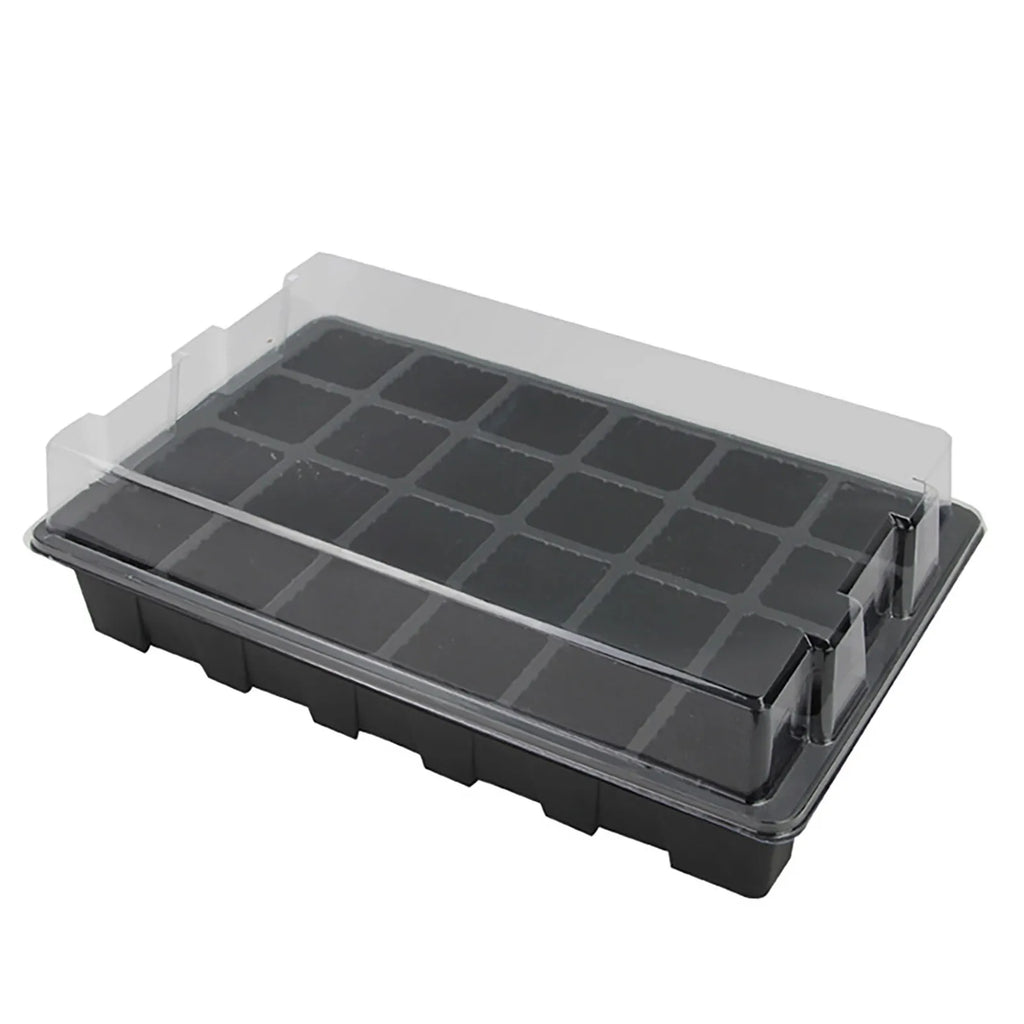 24 Cells Seedling Tray Germination Box With 2 Breathable Holes Garden Greenhouse Flower Plant Vegetable Seed Planting Box 1/5pcs
