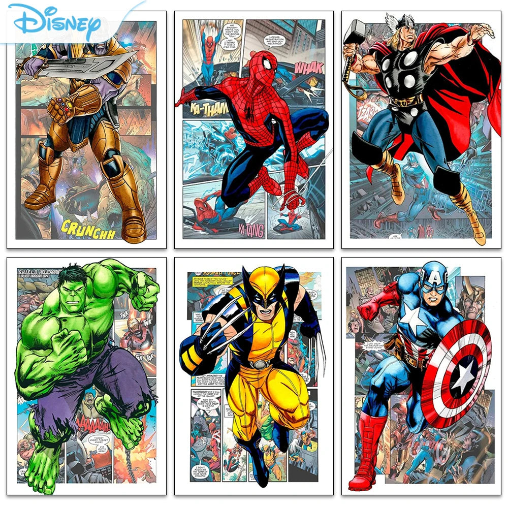 Disney Diamond Painting Super Hero Iron Man Spider Man Mosaic Criss Stitch 5d Diamond Embroidery Children's Hobbies Home Decor