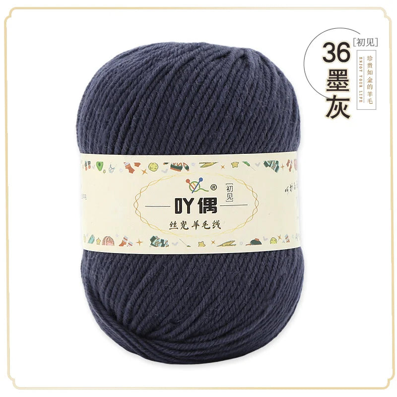 100 Percent Wool Yarn 50g Worsted Weight Soft Warm Crochet