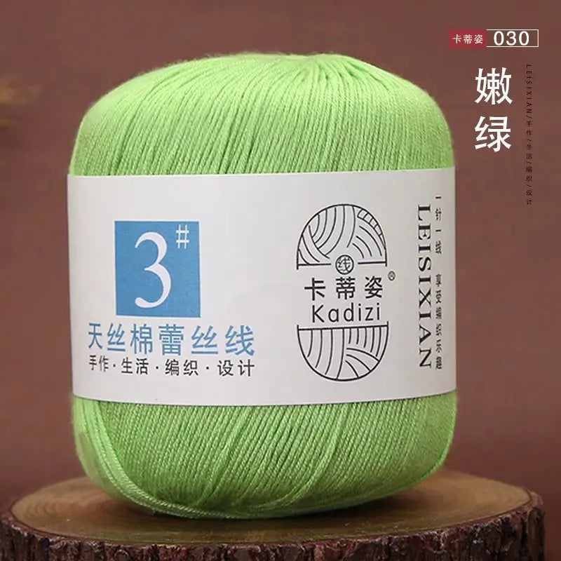 100 Percent Mercerized Cotton Lace Yarn for Hand Knitting and Crochet Arts Crafts