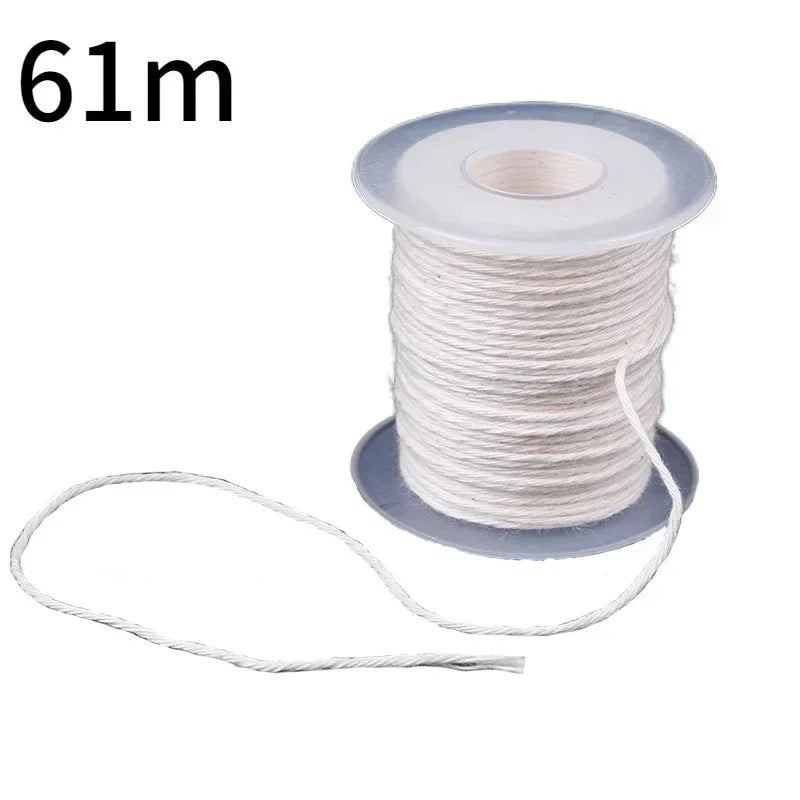 DIY Wax Core 61m Long Cotton Woven Candle Wicks Handmade Scented Candle Accessories Premium Smokeless Candle Wicks