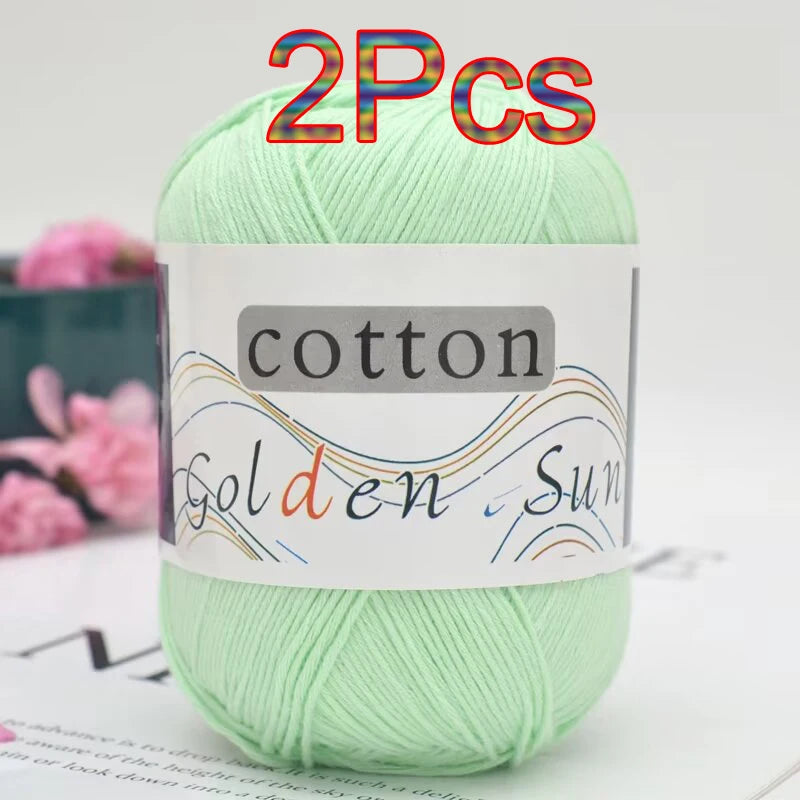 100% Cotton Yarn for Hand Knitting Soft Crochet Yarn Pack of 2 for Sweaters Blankets Hats Amigurumi Dolls and Bags