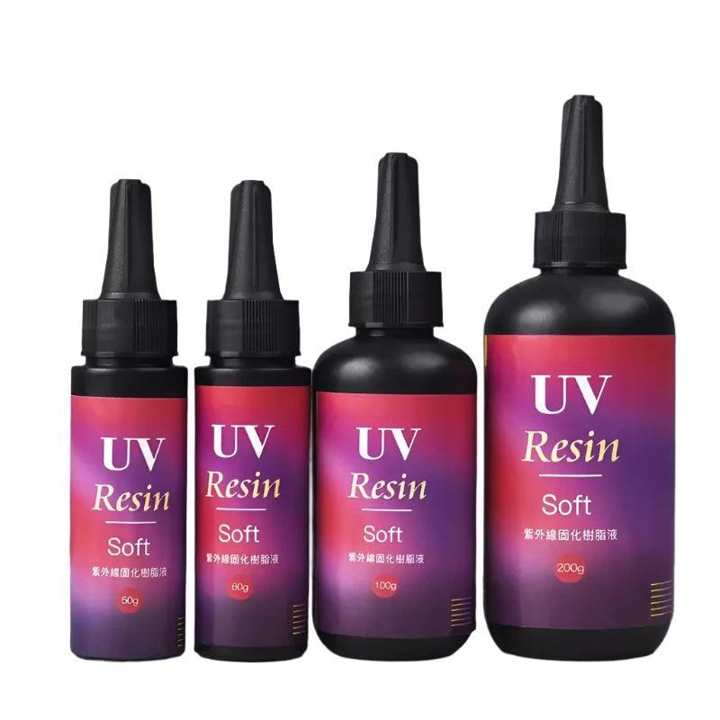 UV Soft Resin Glue 50/60/100/200g Fishing Quick Drying Glue Fly Tying Lure UV Clear Finish Glue DIY Jewelry Making Accessories