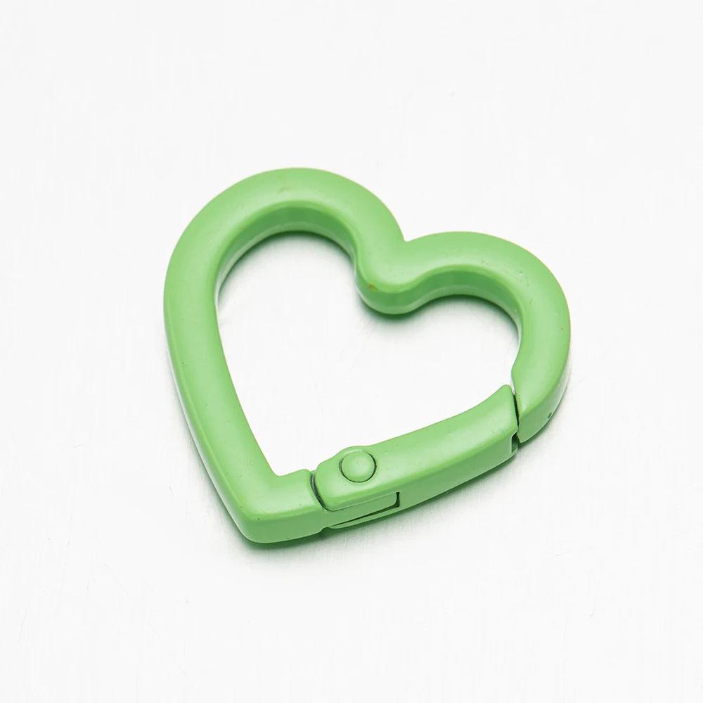 5pcs Heart Carabiner Trigger Snap Clip Spring Keyrings Buckle Hooks for Key Ring Keychains Bag Purse Handbag Craft Making Supply