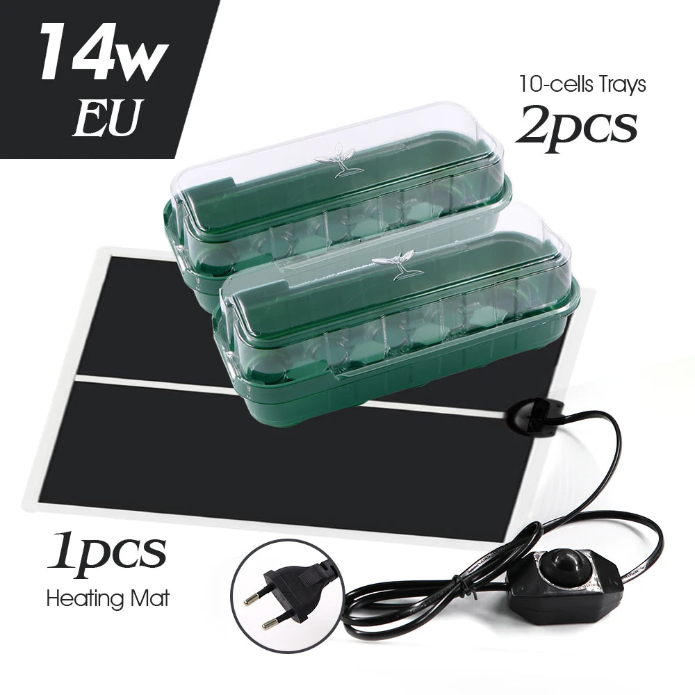 14/35W Plant Heating Pad Warmer Heat Mat  Nursery Seedling Trays Greenhouse Germination Box US/EU/UK/AU Plug Temperature Control