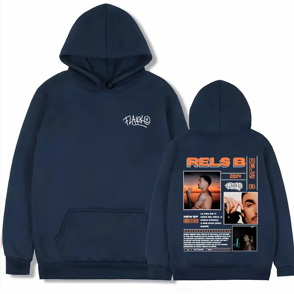 Rels B Skinny Flakk 2025 Tour Merch Hoodie Men Women Tops  High Quality Fashion Male Hip Hop Casual Oversized Hooded Sweatshirt