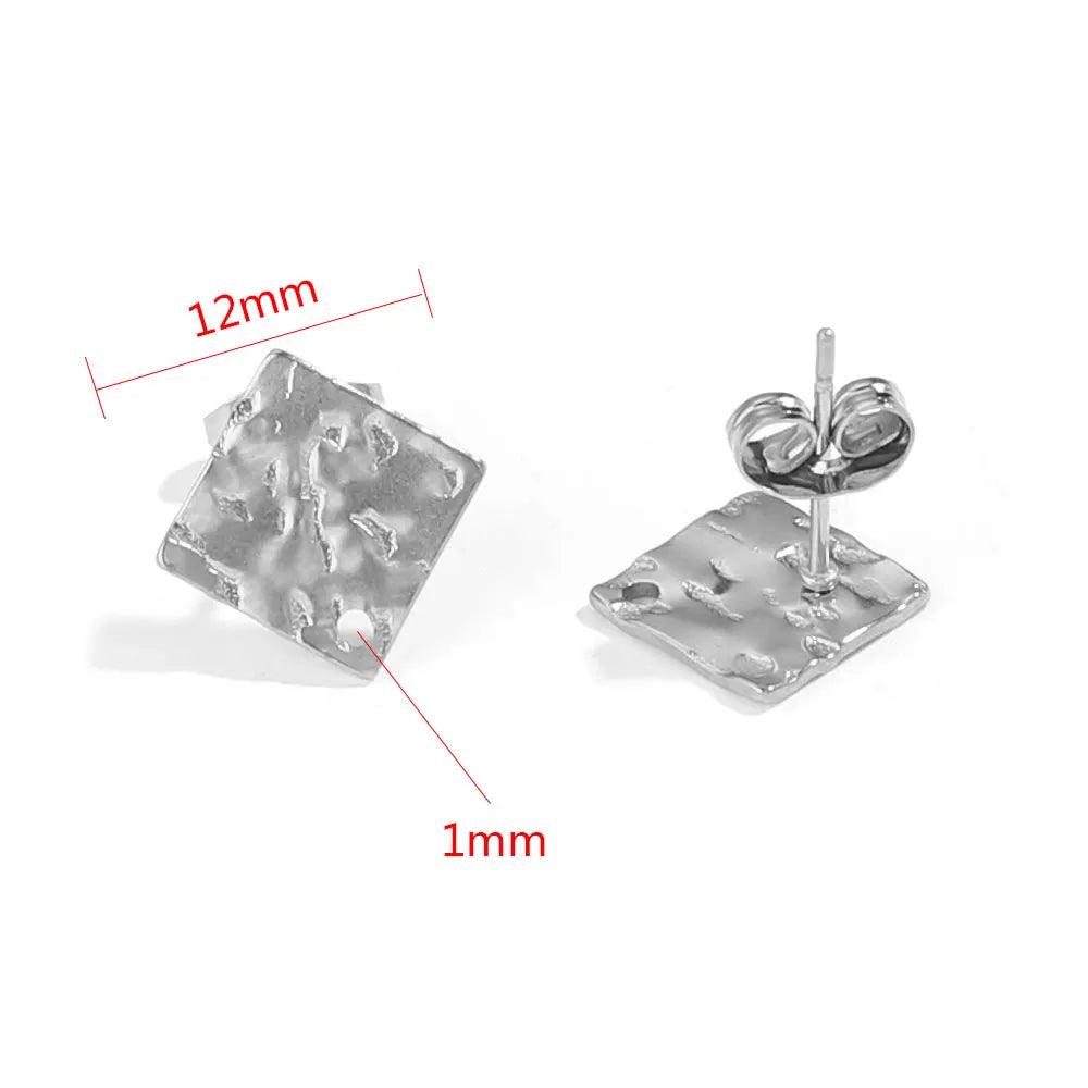 10pcs Stainless Steel Earring Posts with Loop Hole Star Moon Pattern Ear Studs Base for DIY Earring Jewelry Making Supplies