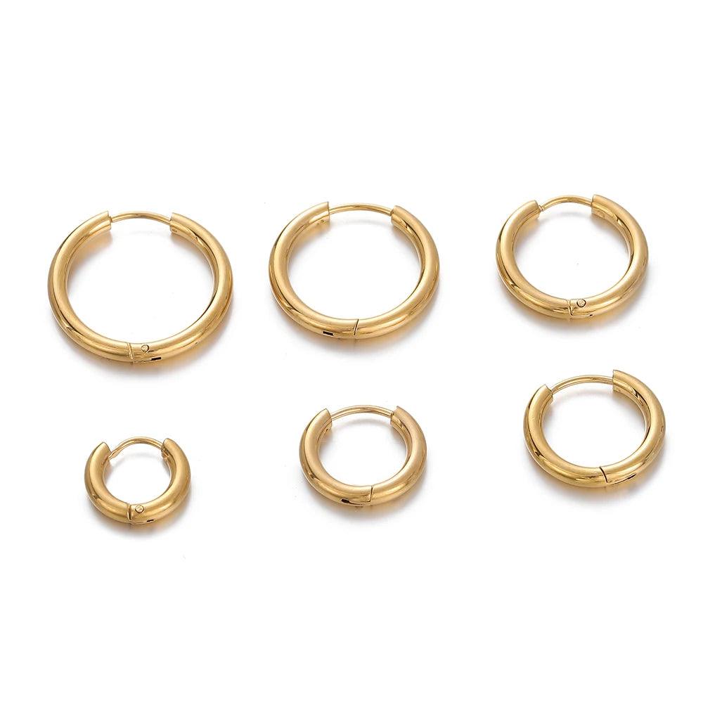 10pcs Stainless Steel Small Hoop Earring Piercing Ear Cartilage 8-18mm Women Round Circle Pendant for DIY Earring Jewelry Making