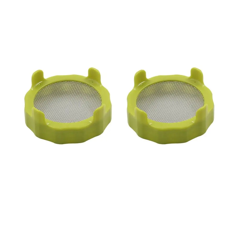 2pcs Plastic Sprouting Lid Mesh Sprout Cover Seed Crop Germination Vegetable Plastic Sealing Ring Lid for Mason Jar