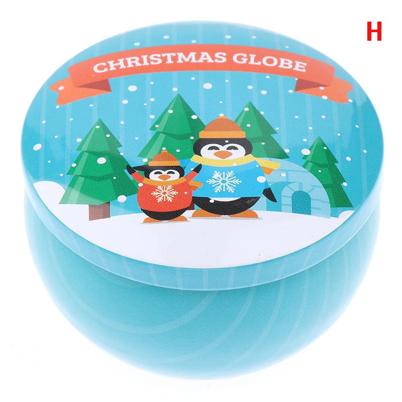 Portable Travel Christmas Aromatherapy Candle Jar Christmas Scented Candle Tin Jar Portable Travel Soy Wax Plant Candle Gift Box