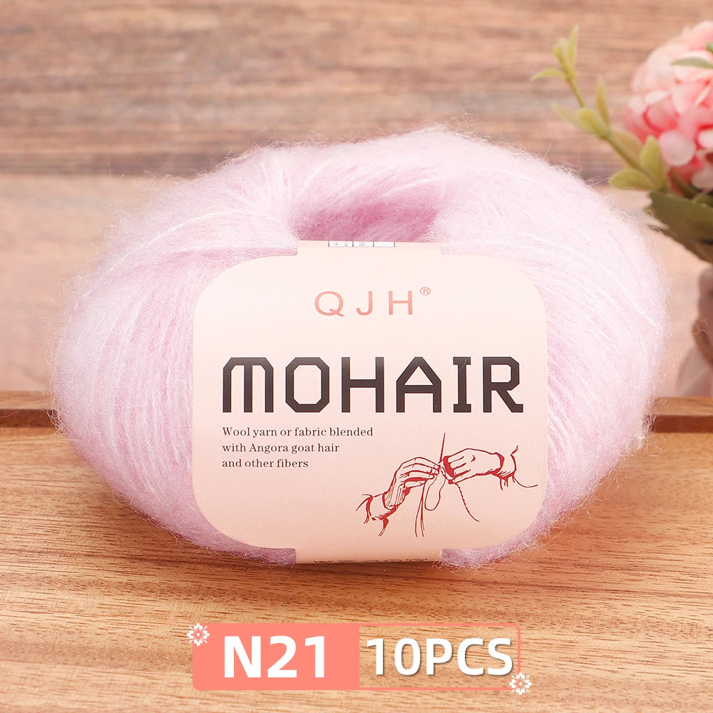 Soft Mohair Crochet Yarn Set 10 Pcs For DIY Knitting
