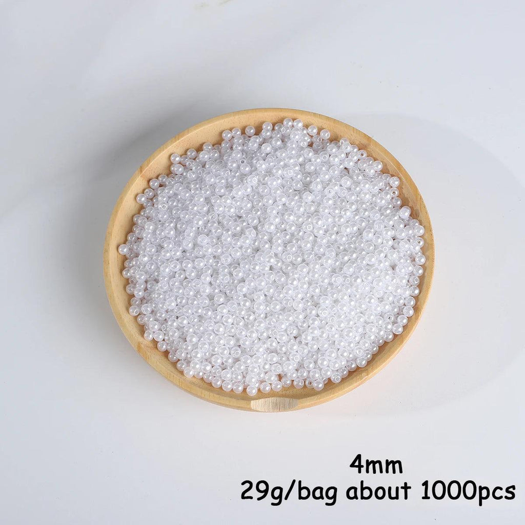 3-20mm 10-1000pcs straight hole ABS imitation pearl beige white bracelet with round beads for DIY craft jewelry making products