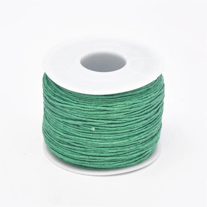 24-70m 1mm Waxed Cotton Cord For Beading Craft DIY Bracelet Necklace Braided String Thread Jewelry Findings Making HK042