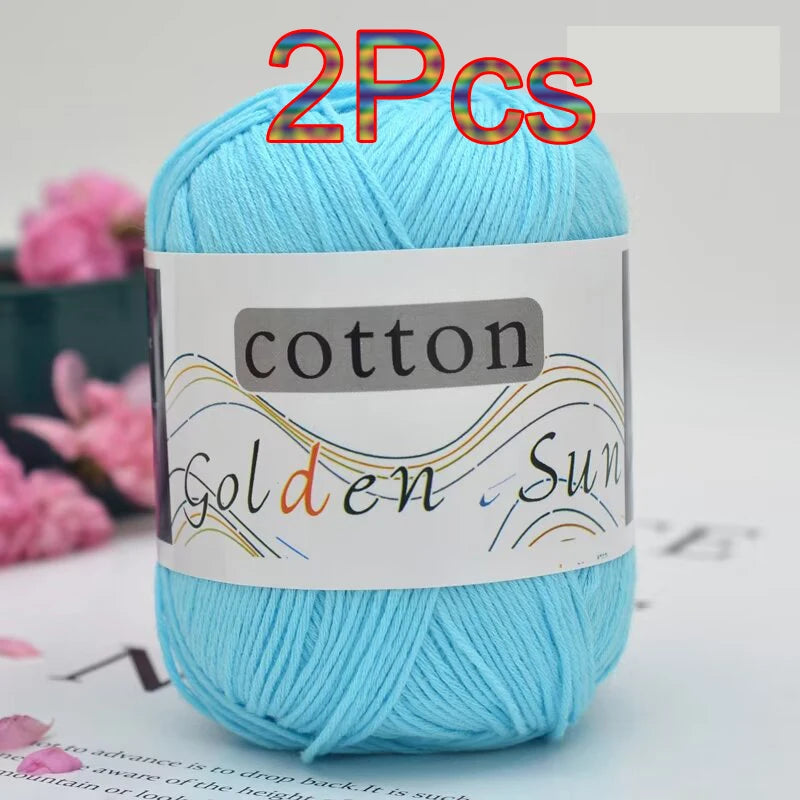 100% Cotton Yarn for Hand Knitting Soft Crochet Yarn Pack of 2 for Sweaters Blankets Hats Amigurumi Dolls and Bags