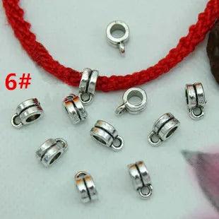 30Pcs Antique Tibetan Silver Connector Bail Tube Beads Spacer Bead Hanger For Jewelry Making Fit European Charm Bracelet Pendant