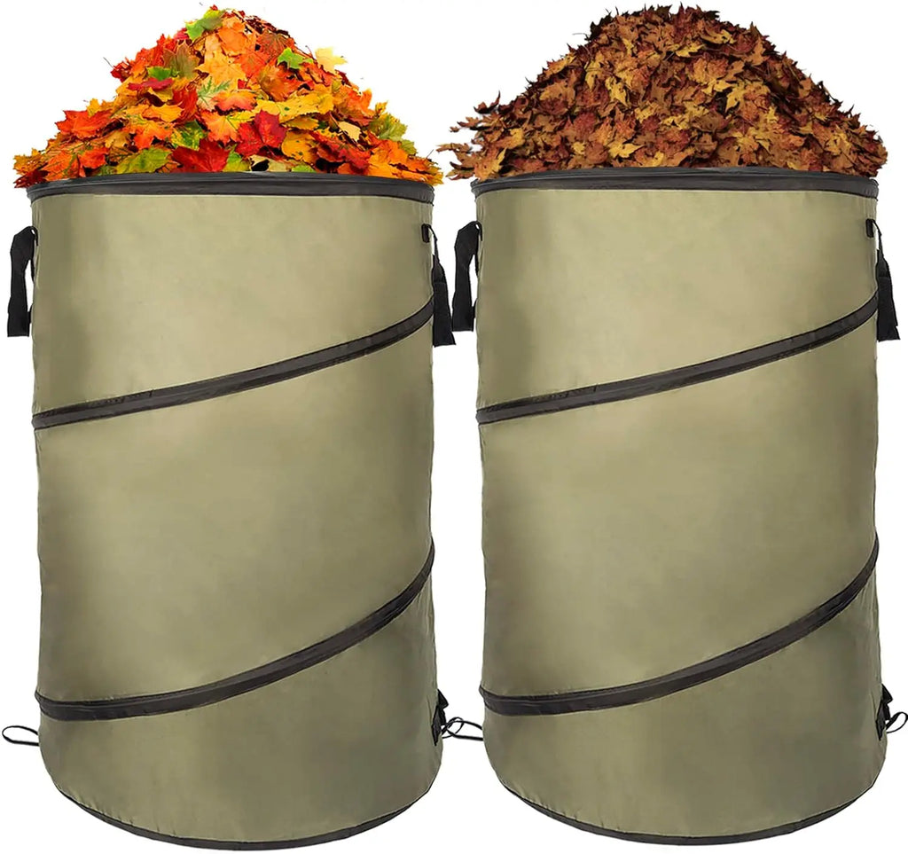 Collapsible Lawn and Leaf Bag Pop-Up  Can Recycle Bin, 10 Gallon Collapsible Garden Bag for Lawn Yard Garden Camping with Handle