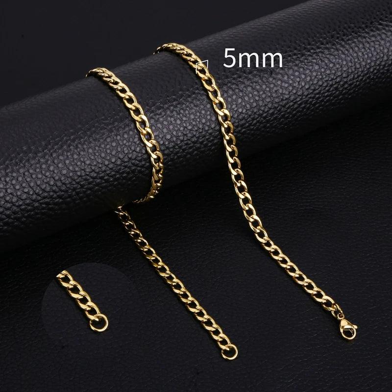HIYEE NK Cuban Chain for Women Men Necklace Jewelry Gift Classic Style 50 Length For High Polished Non Fade Wholesale Fashion