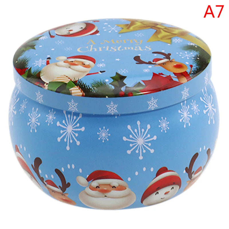 Portable Travel Christmas Aromatherapy Candle Jar Christmas Scented Candle Tin Jar Portable Travel Soy Wax Plant Candle Gift Box