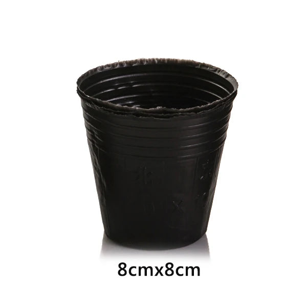 100pcs Nursery Pot Spring Seed Germination Flowerpot Thickened Black Plastic Seedling Pot Nutritional Bowl Gardening Accessory