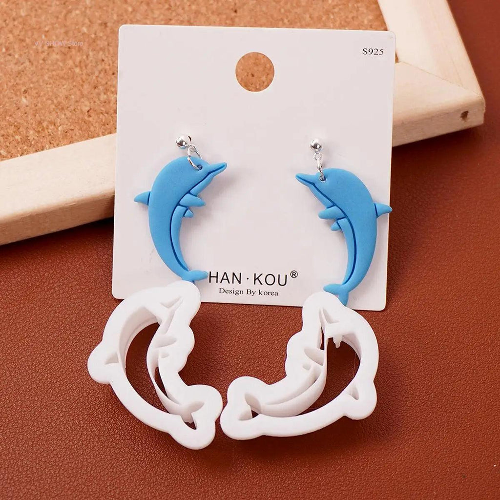 Dolphin Shaped Ocean Clay Mold Soft Pottery Polymer Pendant Jewelry Earring Cutting Molds for DIY Creative Cute Hand-Make Gifts