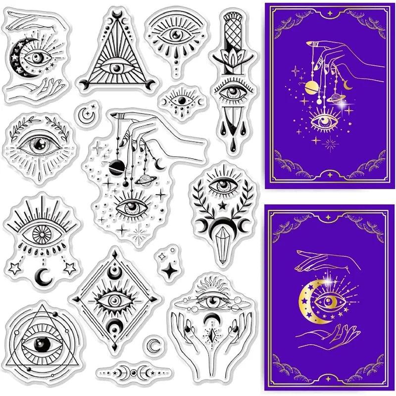 1pc Egypt Eye Mystic Silicone Clear Stamps for Card Making Tarot Egypt Mystery Gothic DIY Scrapbooking 4.3 x 6.3inch