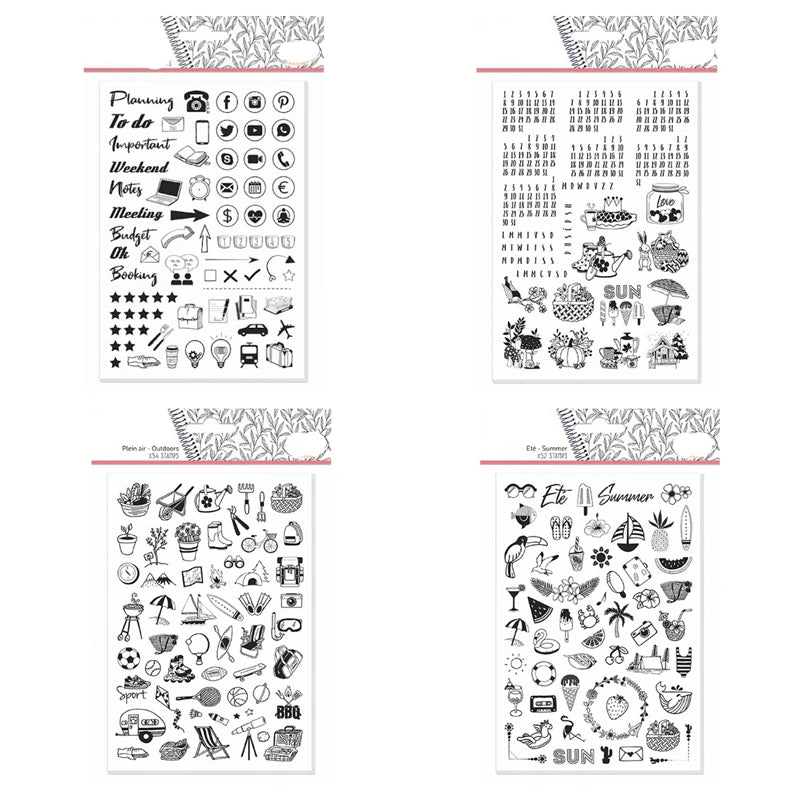 KLJUYP 9Styles Labels Clear Stamps 2023 Scrapbook Paper Craft Clear stamp scrapbooking