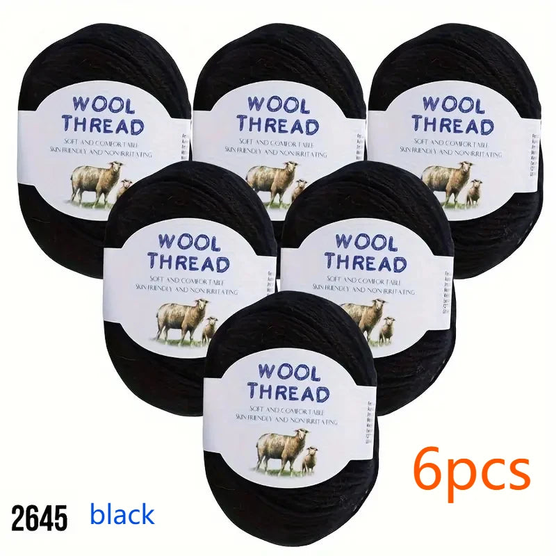 Australian Wool Set Six 300g Soft Colorful Yarn For Knitting