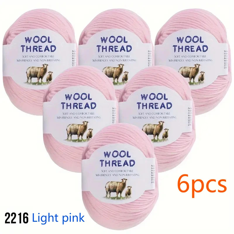 Australian Wool Set Six 300g Soft Colorful Yarn For Knitting
