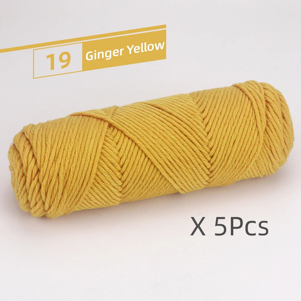 5 Pcs Cotton Select Yarn 17.63oz Light Worsted Thick Yarn For Knitting Baby Wool Crochet Scarf Coat Sweater Weave Thread