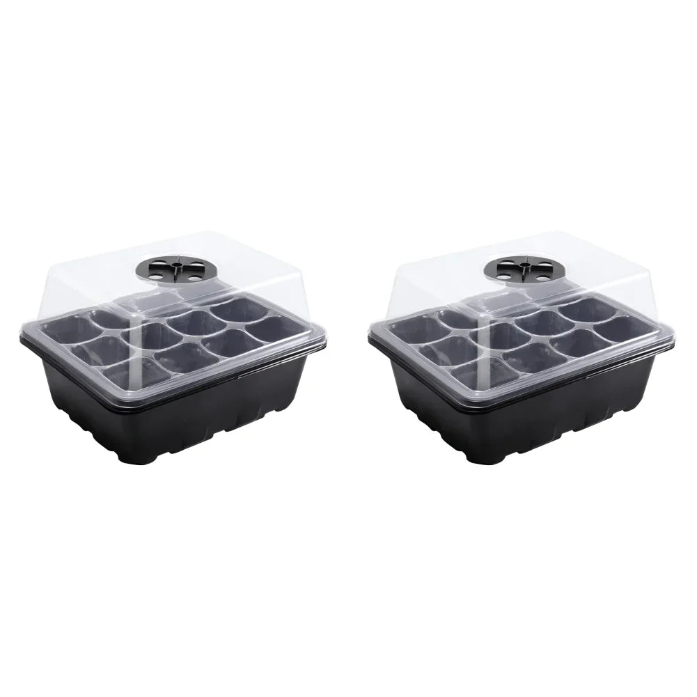1-5PCS Planting Seed Cover Nursery Tray Box 12 Holes Plant Seedling Germination Planting Pot Mini Greenhouse Plant Starter Tray