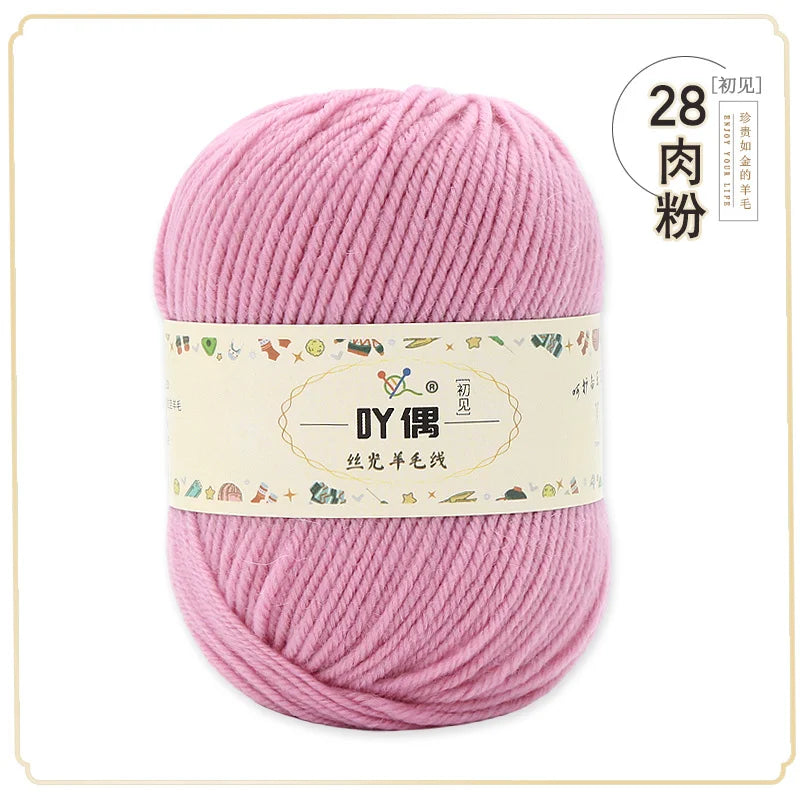 100 Percent Wool Yarn 50g Worsted Weight Soft Warm Crochet