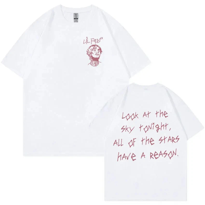 Rapper Lil Peep Concert Graphic T Shirt Men's Cotton Short Sleeve Unisex Hip Hop Oversized Streetwear Tees
